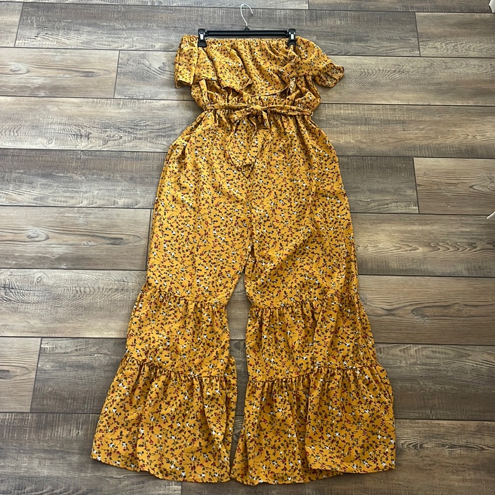 Strapless Yellow Jumpsuit